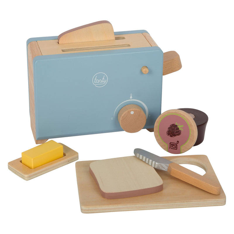 Afbeelding laden in galerijviewer, Small foot - houten broodrooster set
