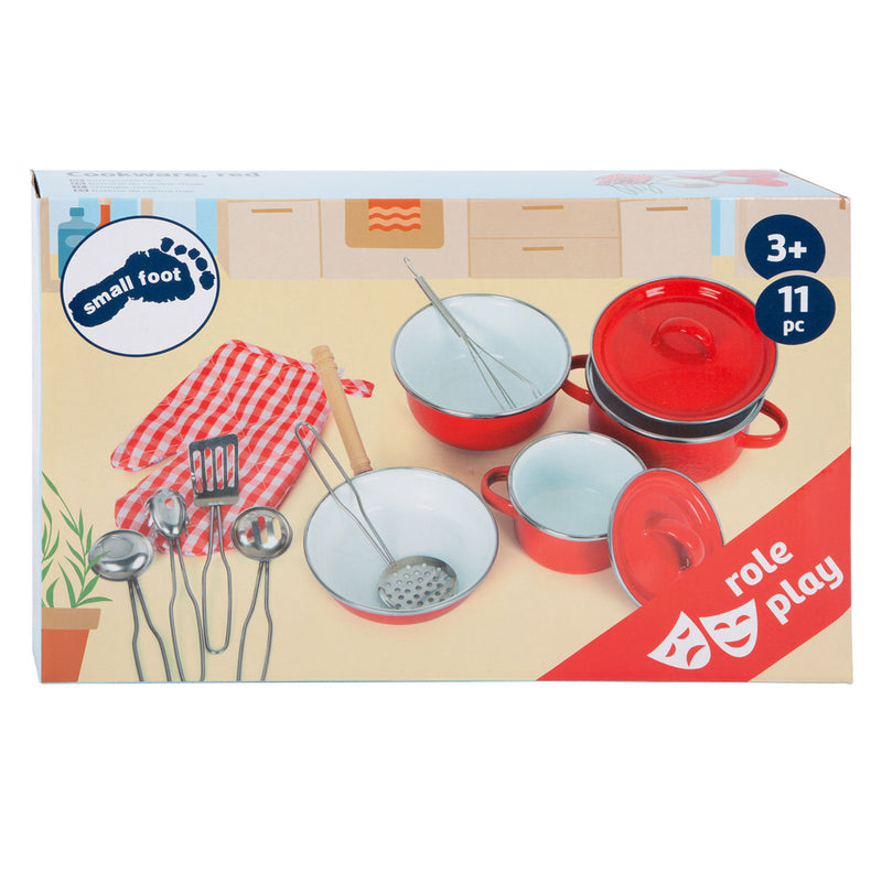 Afbeelding laden in galerijviewer, Small foot - pannen en kookgerei set rood, 11dlg.

