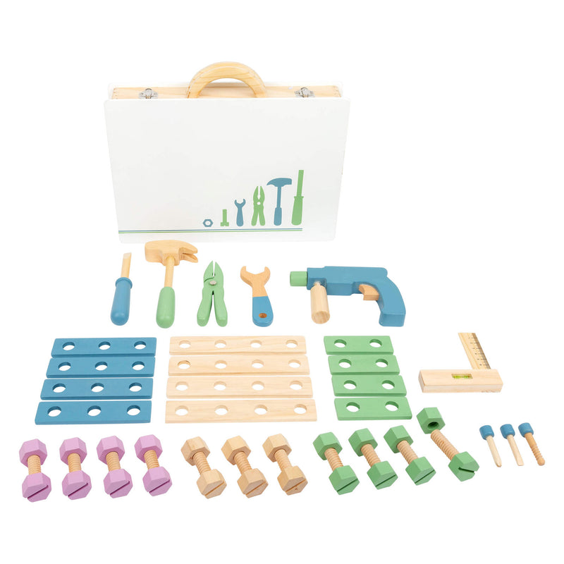 Afbeelding laden in galerijviewer, Small foot - houten gereedschapskoffer nordic, 43dlg.
