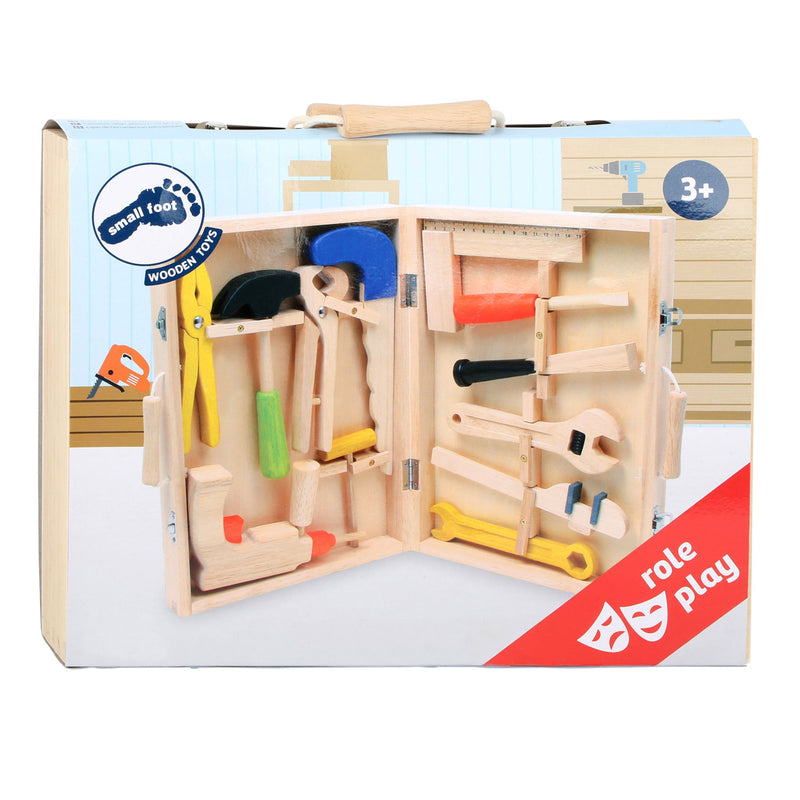 Afbeelding laden in galerijviewer, Small foot - houten gereedschapkoffer, 13dlg.
