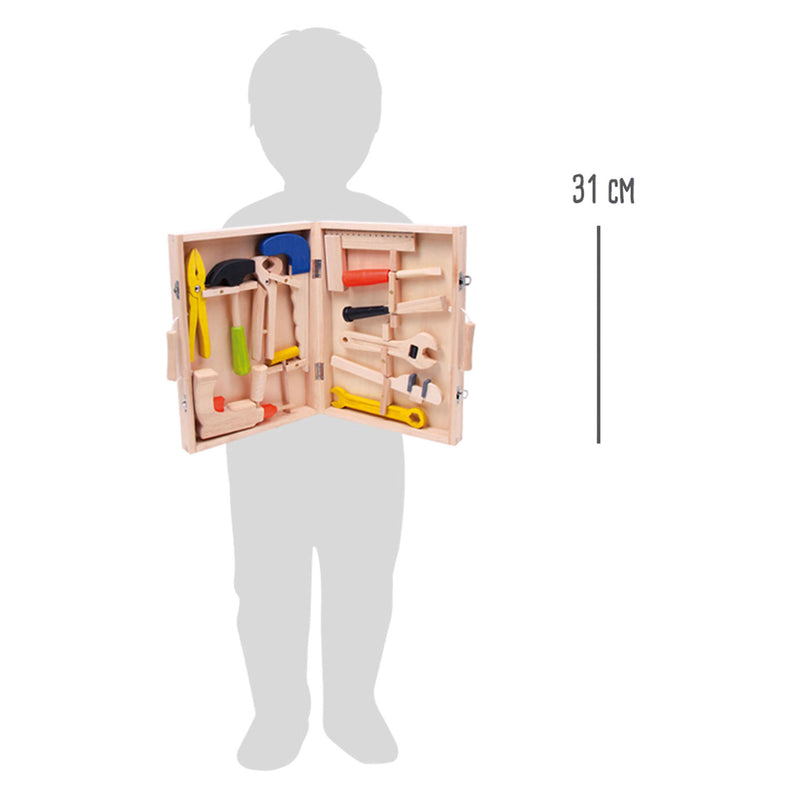 Afbeelding laden in galerijviewer, Small foot - houten gereedschapkoffer, 13dlg.
