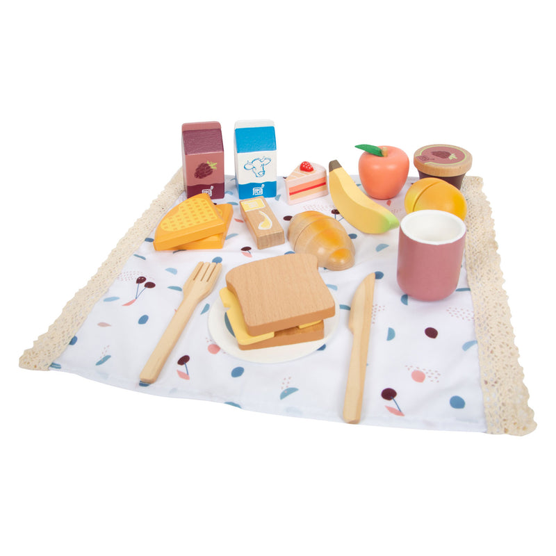 Afbeelding laden in galerijviewer, Small foot - picknickset met houten speeleten tasty, 26dlg.
