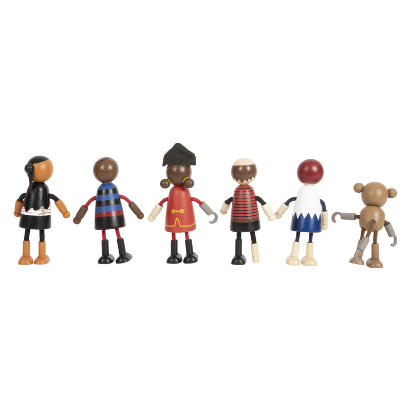 Afbeelding laden in galerijviewer, Small foot - houten poppetjes piraat buigbaar, 6st.

