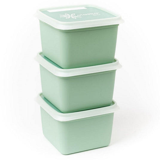 Dbp alaska diepvriesdozen vierkant 0.75l 3 stuks mintgroen
