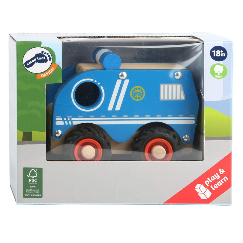 Afbeelding laden in galerijviewer, Small foot - houten politieauto blauw
