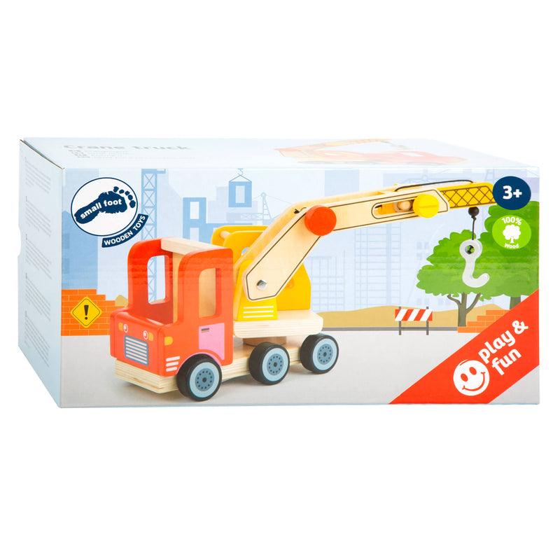 Afbeelding laden in galerijviewer, Small Foot Houten Kraannwagen met Beweegbare Kraan
