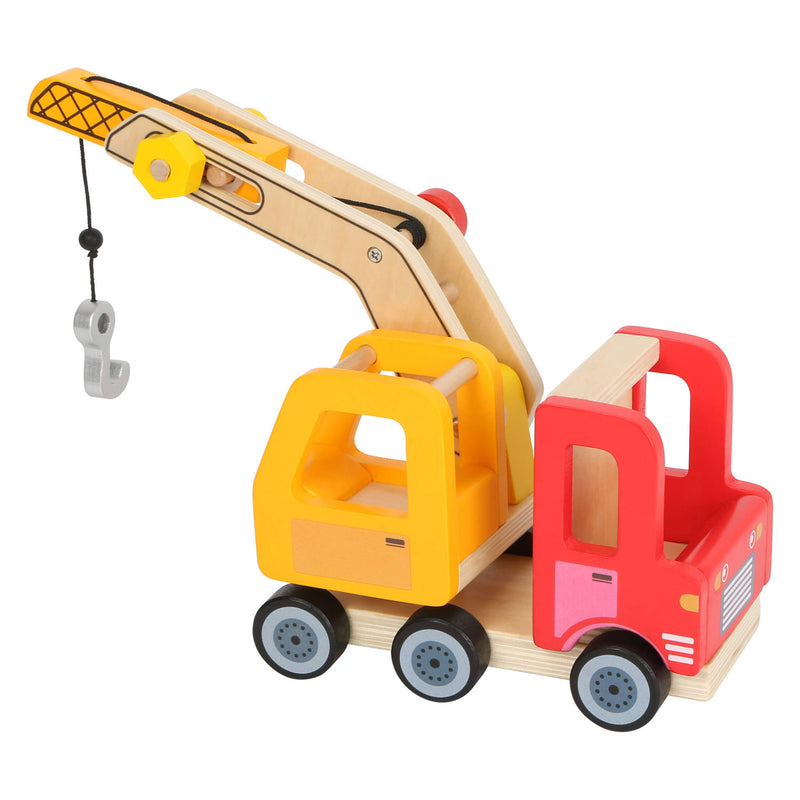Afbeelding laden in galerijviewer, Small Foot Houten Kraannwagen met Beweegbare Kraan
