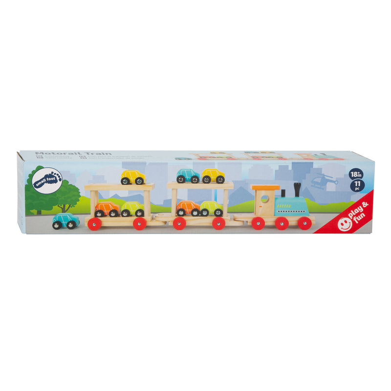 Afbeelding laden in galerijviewer, Small Foot Houten Trein Transporter met Auto's, 11dlg.
