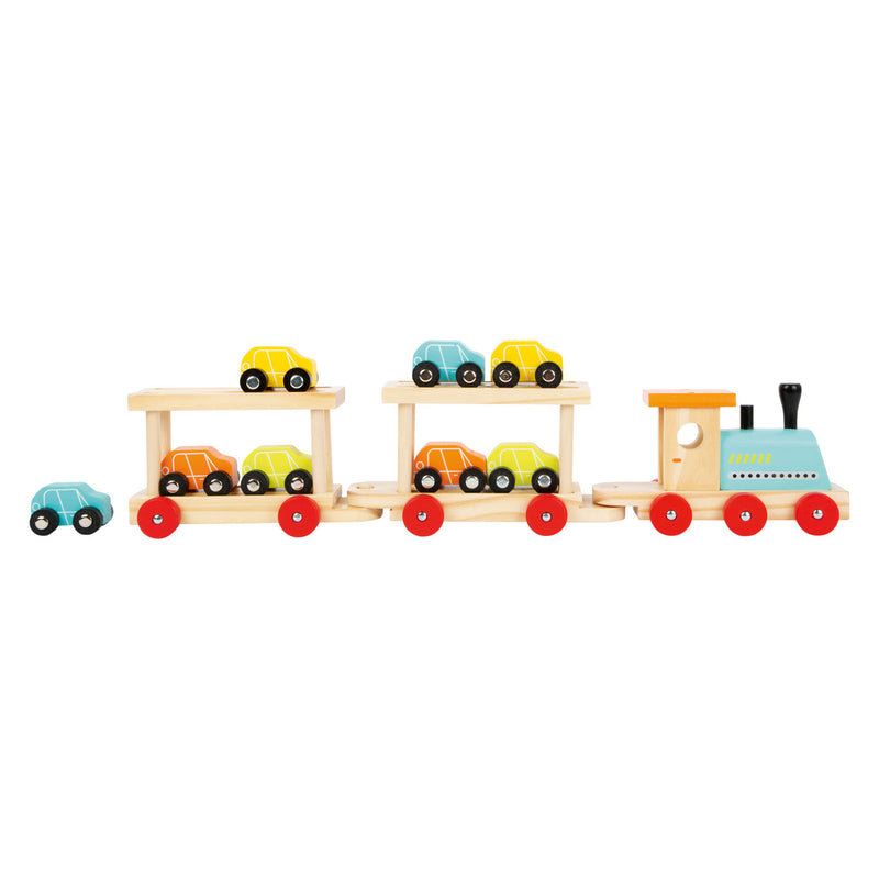 Afbeelding laden in galerijviewer, Small Foot Houten Trein Transporter met Auto's, 11dlg.
