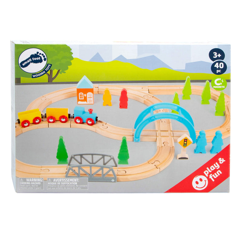 Afbeelding laden in galerijviewer, Small foot - houten treinset big journey, 40dlg.
