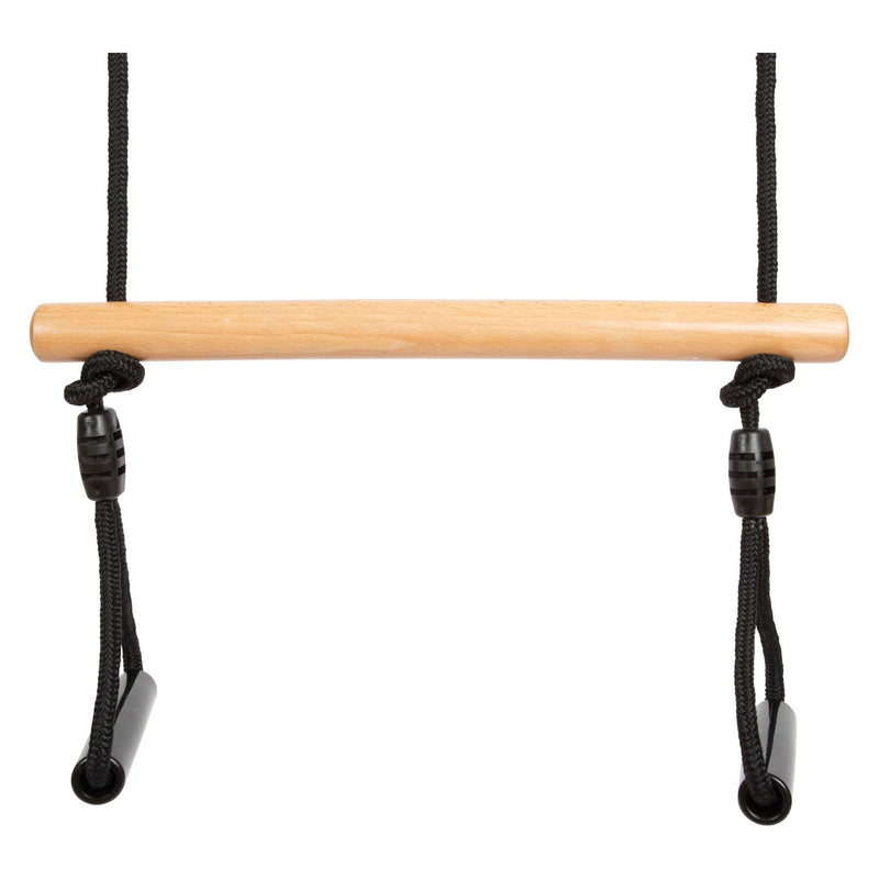 Afbeelding laden in galerijviewer, Small foot - houten trapezeschommel met gymnastiekringen black line
