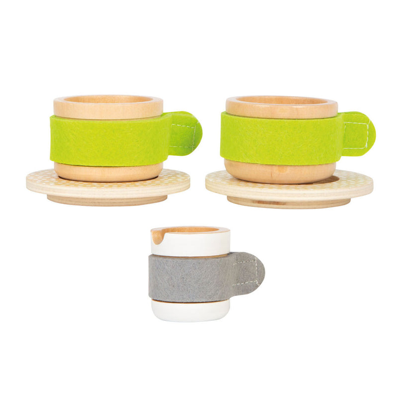 Afbeelding laden in galerijviewer, Small foot - houten speelkeuken koffie- en theeservies
