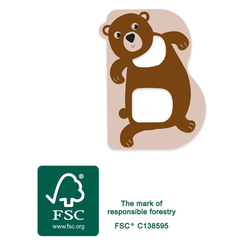 Afbeelding laden in galerijviewer, Small foot - houten dieren kinderletter - b
