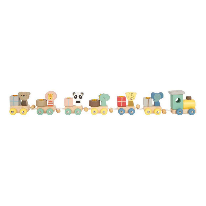 Afbeelding laden in galerijviewer, Small foot - houten verjaardagtrein met dieren
