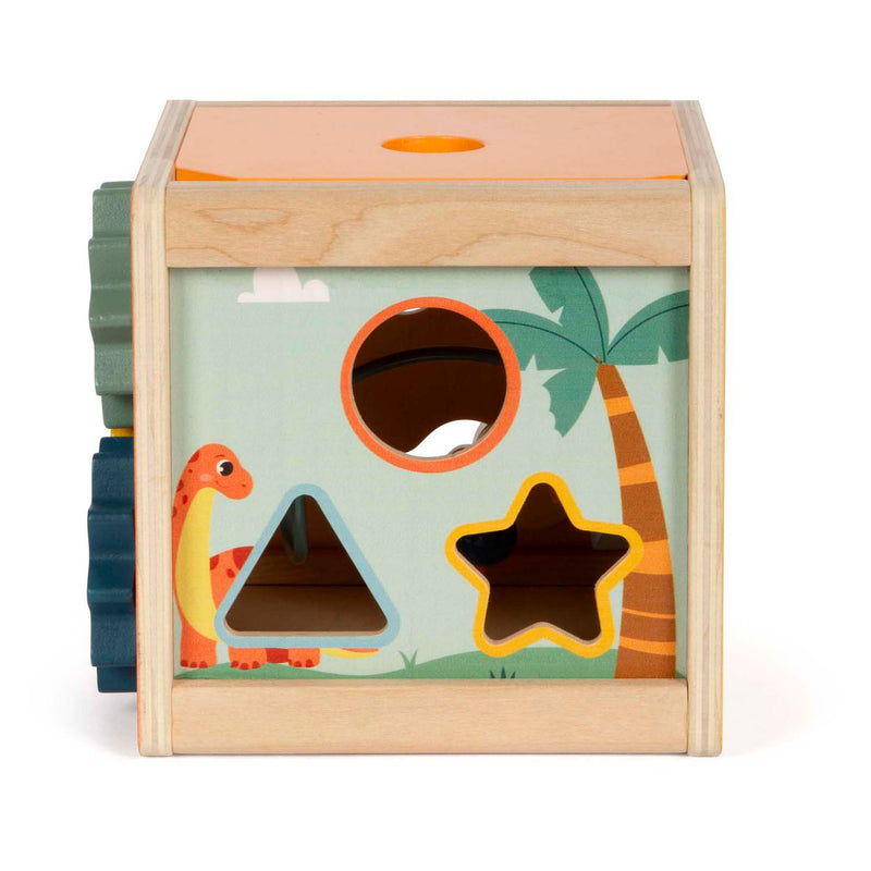 Afbeelding laden in galerijviewer, Small foot - houten activiteitenkubus motoriekspiraal dino
