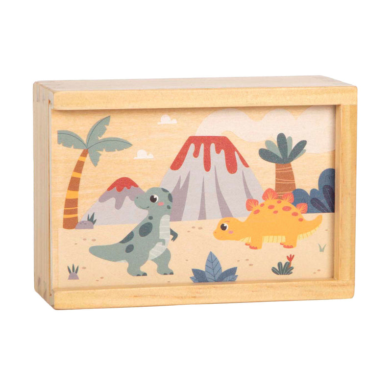 Afbeelding laden in galerijviewer, Small foot - houten memospel dino in opbergdoos
