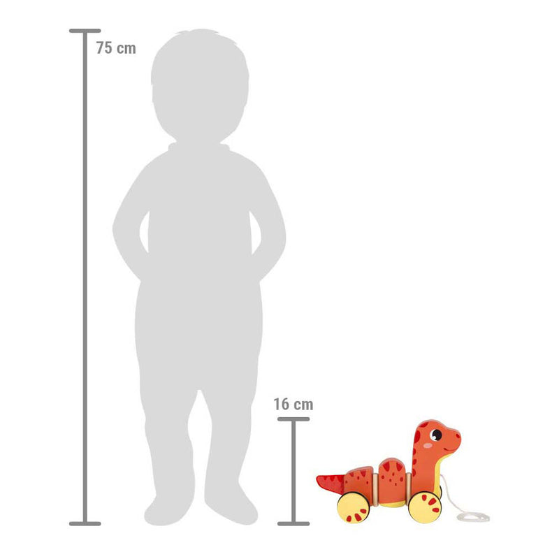Afbeelding laden in galerijviewer, Small foot - houten trekfiguur dino
