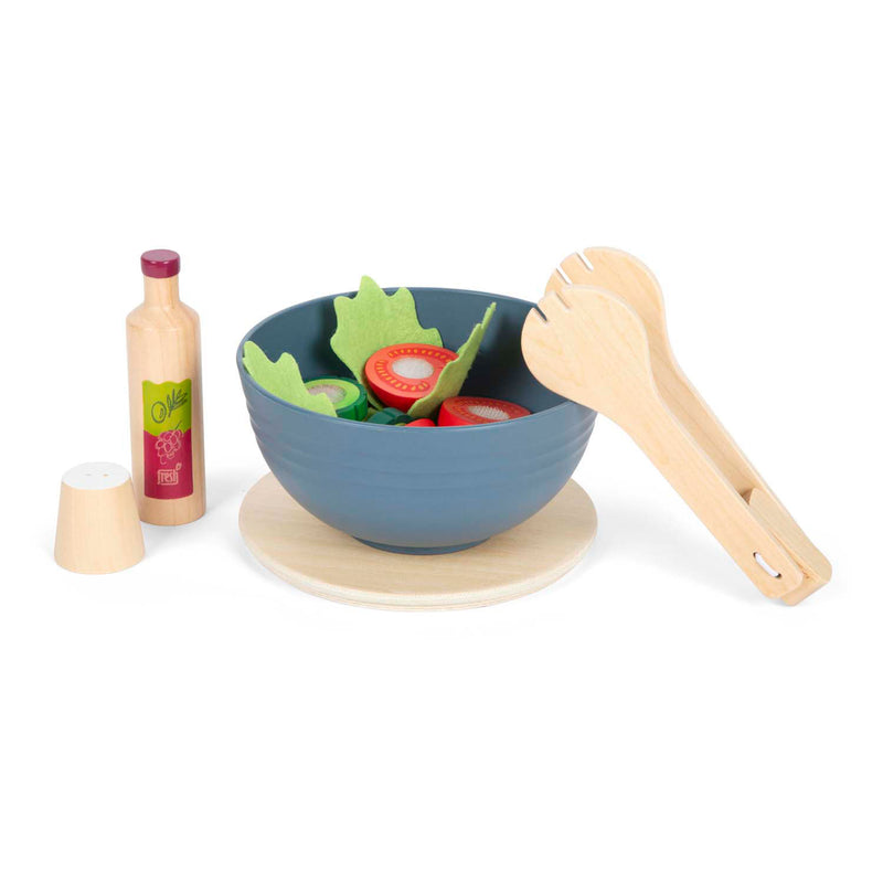 Afbeelding laden in galerijviewer, Small foot - houten speelgoed eten salade speelset, 11dlg.
