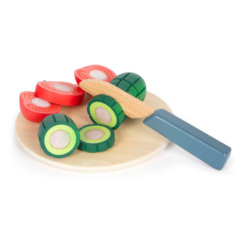 Afbeelding laden in galerijviewer, Small foot - houten speelgoed eten salade speelset, 11dlg.
