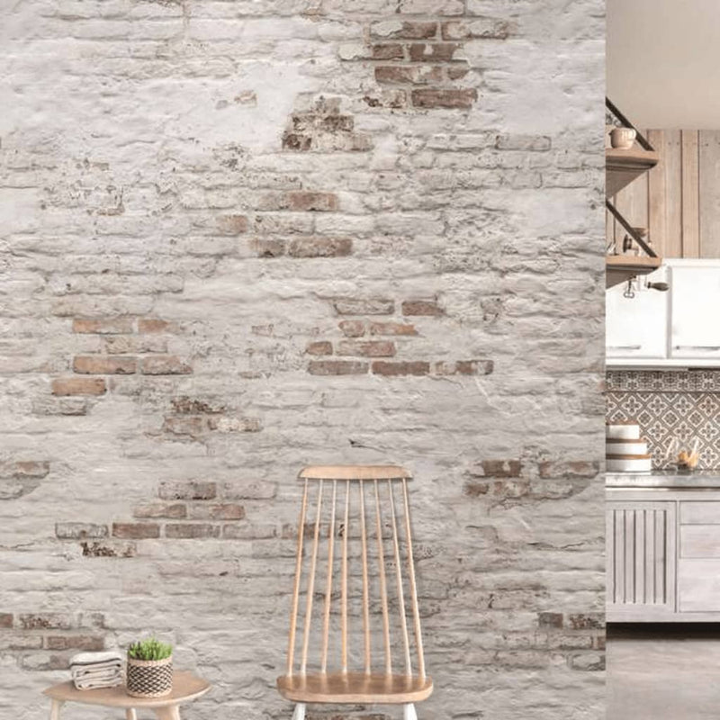 Afbeelding laden in galerijviewer, Dutch wallcoverings dutch wallcoverings fotobehang old brick wall beige bruin
