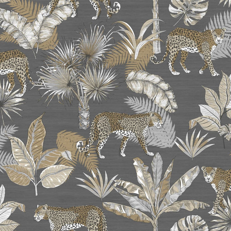 Afbeelding laden in galerijviewer, Dutch wallcoverings dutch wallcoverings behang leopard grijs en beige

