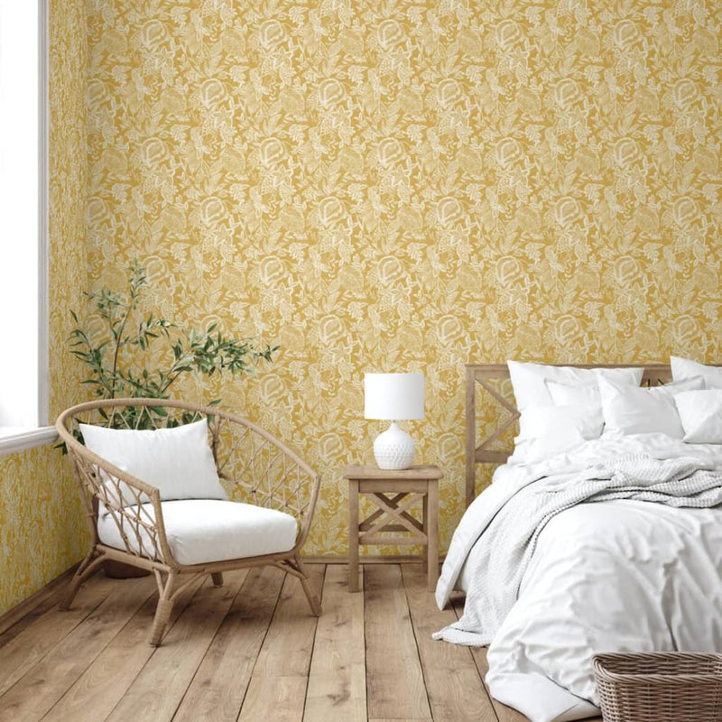 Afbeelding laden in galerijviewer, DUTCH WALLCOVERINGS DUTCH WALLCOVERINGS Behang Mae oker en beige
