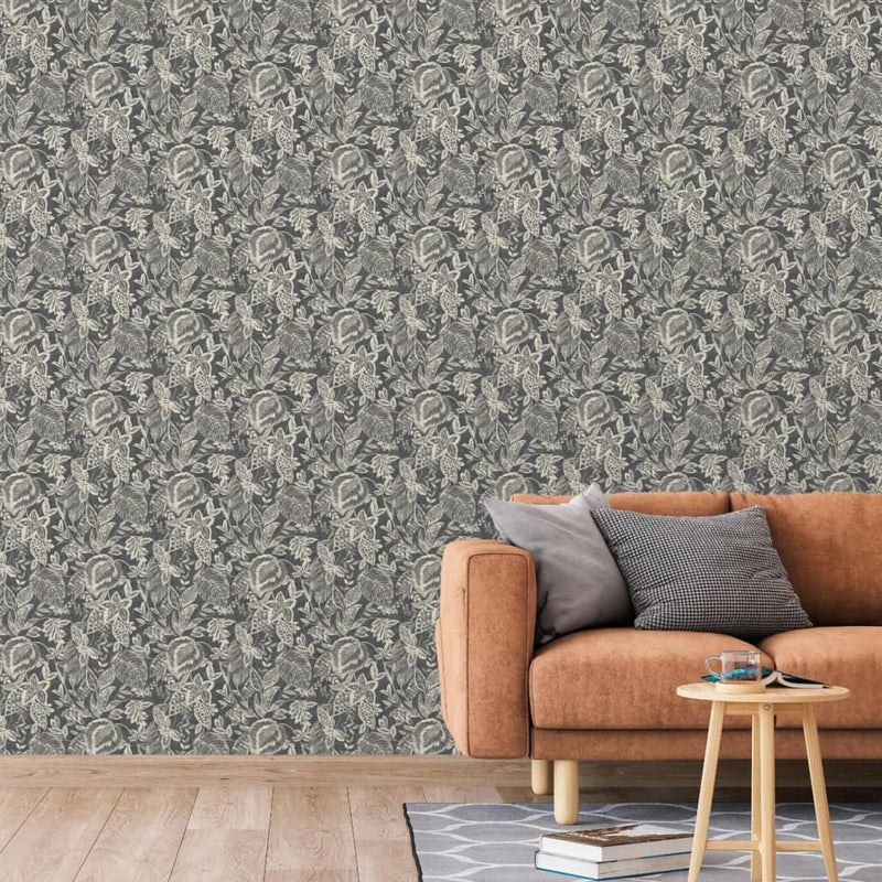 Afbeelding laden in galerijviewer, Dutch wallcoverings behang mae zwart en beige
