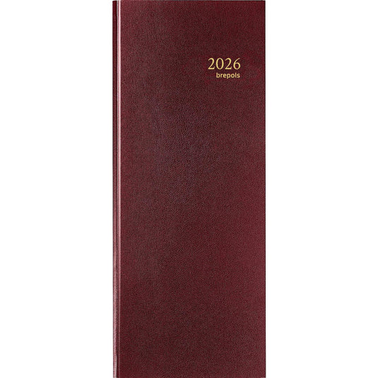 Brepols bureauagenda saturnus lang 1 dag 2026 lima bordeaux 13x33cm