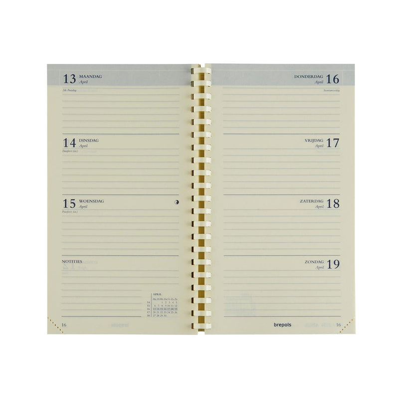 Afbeelding laden in galerijviewer, Brepols zakagenda interplan week nl 2026 genova zwart 9x 16 cm
