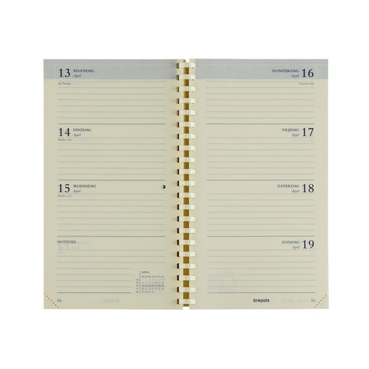 Brepols zakagenda interplan week nl 2026 genova zwart 9x 16 cm
