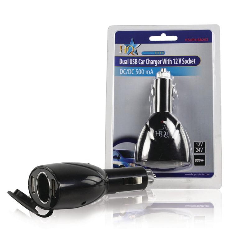 Afbeelding laden in galerijviewer, Hq p. sup. usb202 dubbele usb autolader met 12 v aansluiting
