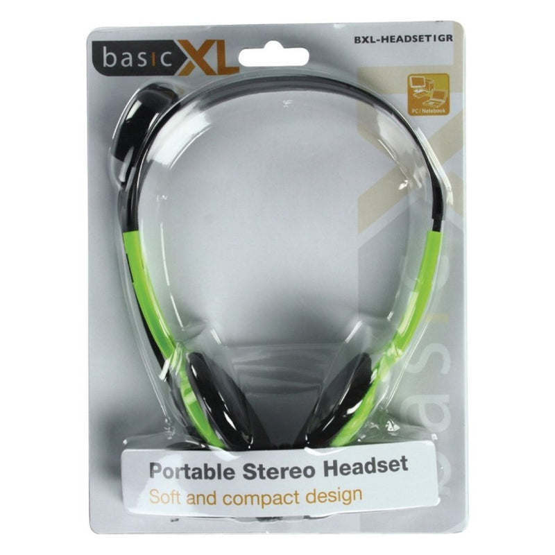 Afbeelding laden in galerijviewer, Basicxl bxl-headset1 stereo headset groen zwart
