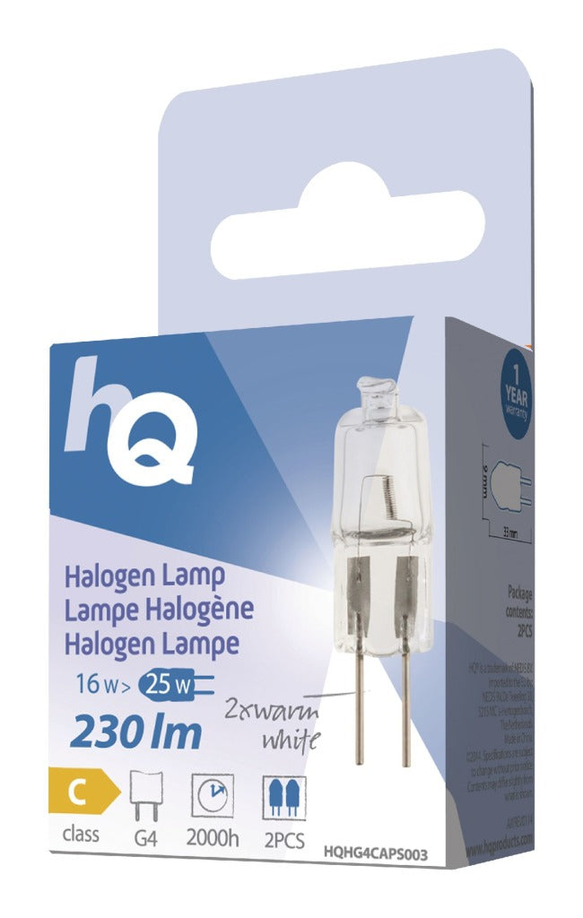 Afbeelding laden in galerijviewer, Hq hg4 caps003 halogeenlamp capsule g4 16 w 230 lm 2 800 k
