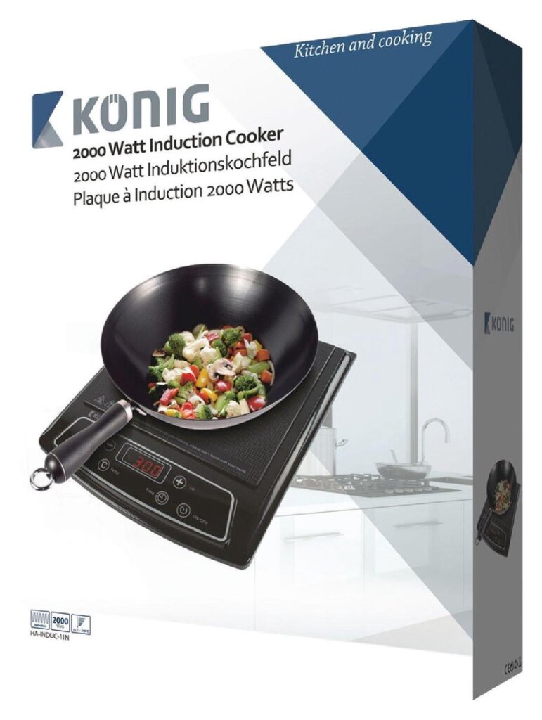 Afbeelding laden in galerijviewer, K ouml;nig induction cooker 2000 w black
