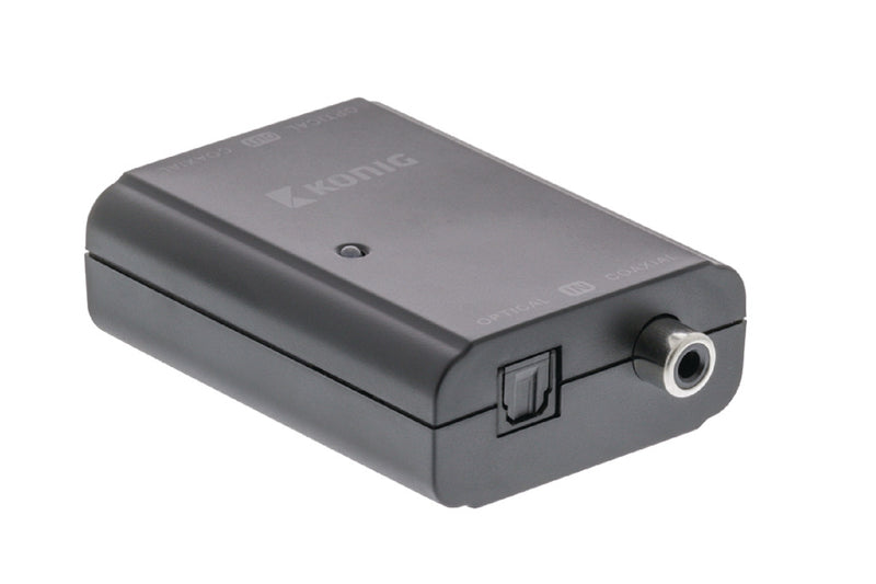 Afbeelding laden in galerijviewer, K ouml;nig König KNACO2502 Digitale Audio Converter 1x Toslink Female + 1x S pdif (rca) Female 1x Toslink Female + 1x S pdif (rca) Female Donkergrijs
