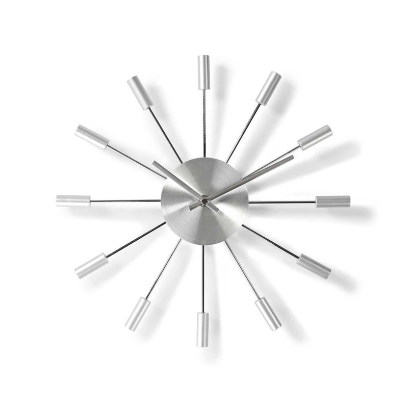 Afbeelding laden in galerijviewer, Nedis CLWA004MT34 Ronde Wandklok Diameter 34 Cm Zilver

