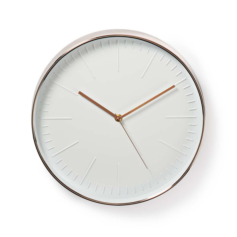 Afbeelding laden in galerijviewer, Nedis clwa013pc30re ronde wandklok diameter 30 cm wit roze-goud
