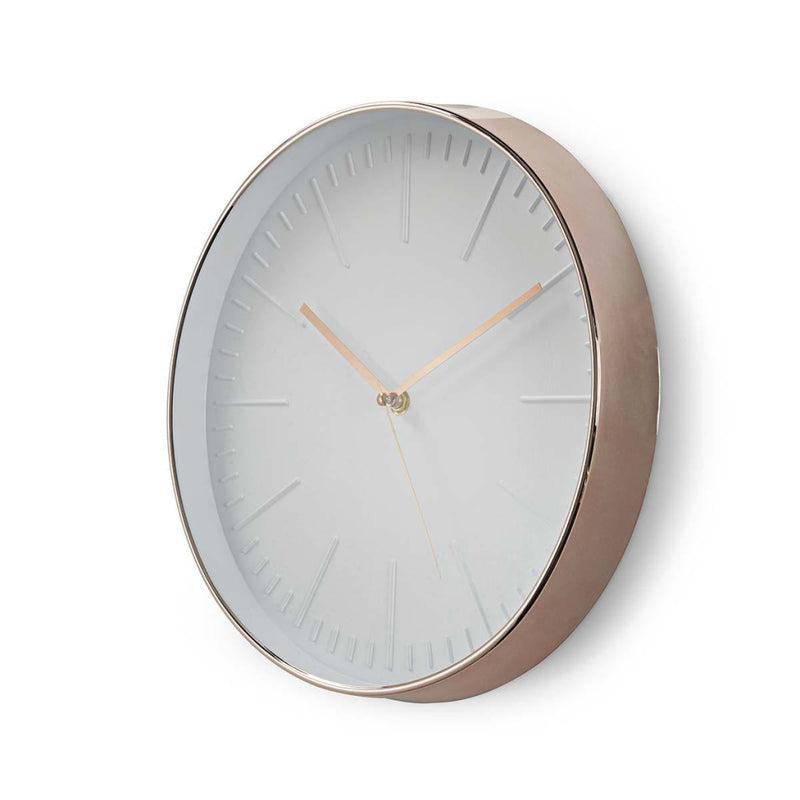 Afbeelding laden in galerijviewer, Nedis clwa013pc30re ronde wandklok diameter 30 cm wit roze-goud
