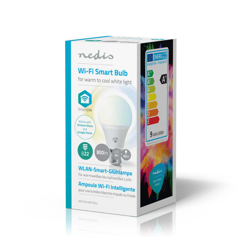 Afbeelding laden in galerijviewer, Nedis wifilw10wtb22 wi-fi slimme led-lamp warm- tot koud-wit b22
