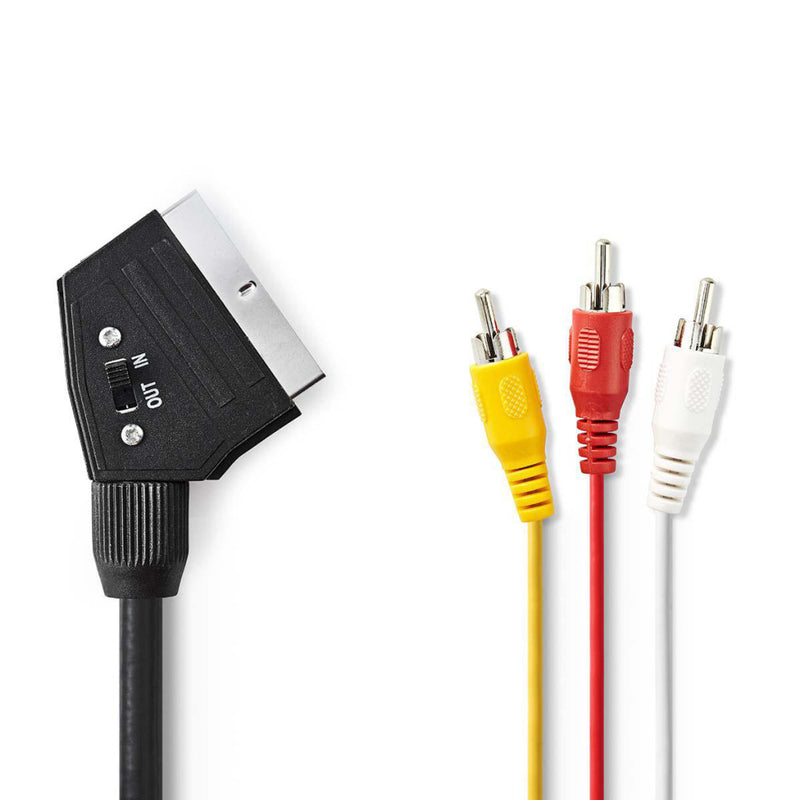Afbeelding laden in galerijviewer, Nedis cvgp31130bk10 schakelbare scart-kabel scart male - 3x rca male 1,0 m zwart
