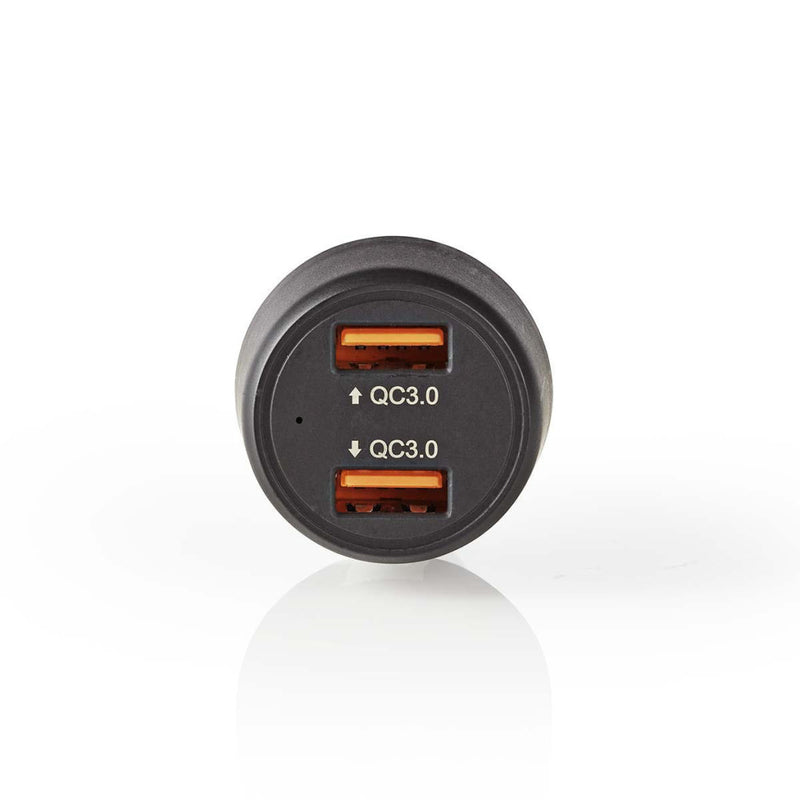 Afbeelding laden in galerijviewer, Nedis ccqc600abk autolader 3,0 a 2x usb (qc 3.0) zwart
