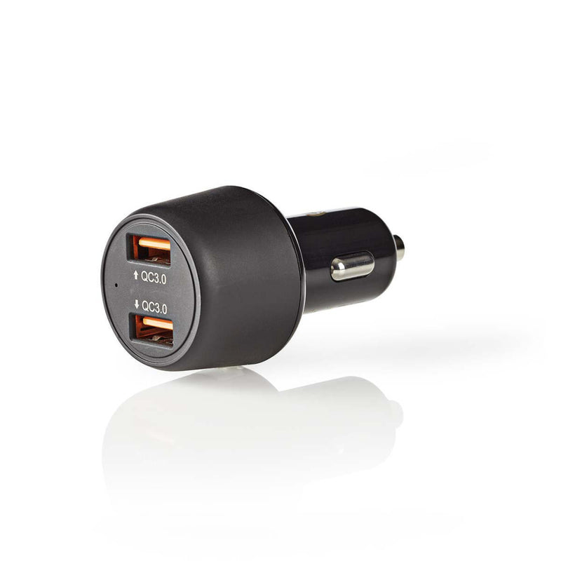 Afbeelding laden in galerijviewer, Nedis ccqc600abk autolader 3,0 a 2x usb (qc 3.0) zwart
