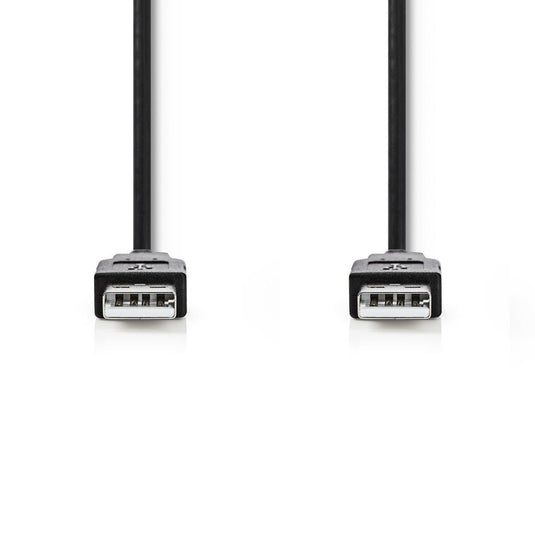 Nedis ccgt60000bk20 kabel usb 2.0 a male - a male 2,0 m zwart