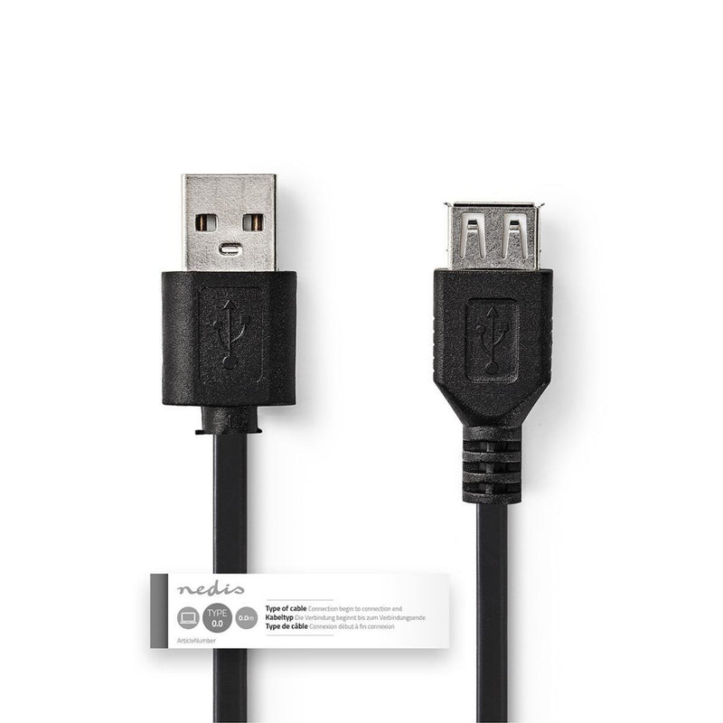 Afbeelding laden in galerijviewer, Nedis ccgt60010bk10 kabel usb 2.0 a male - usb a female 1,0 m zwart
