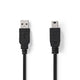 Nedis ccgt60300bk10 kabel usb 2.0 a male - mini 5-pins male 1,0 m zwart