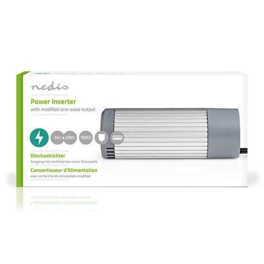 Nedis PIMS10024 Stroomomvormer Gemodificeerde Sinusgolf 24 V Dc 230 V 100 W 1x Schuko 1x Usb-uitgang