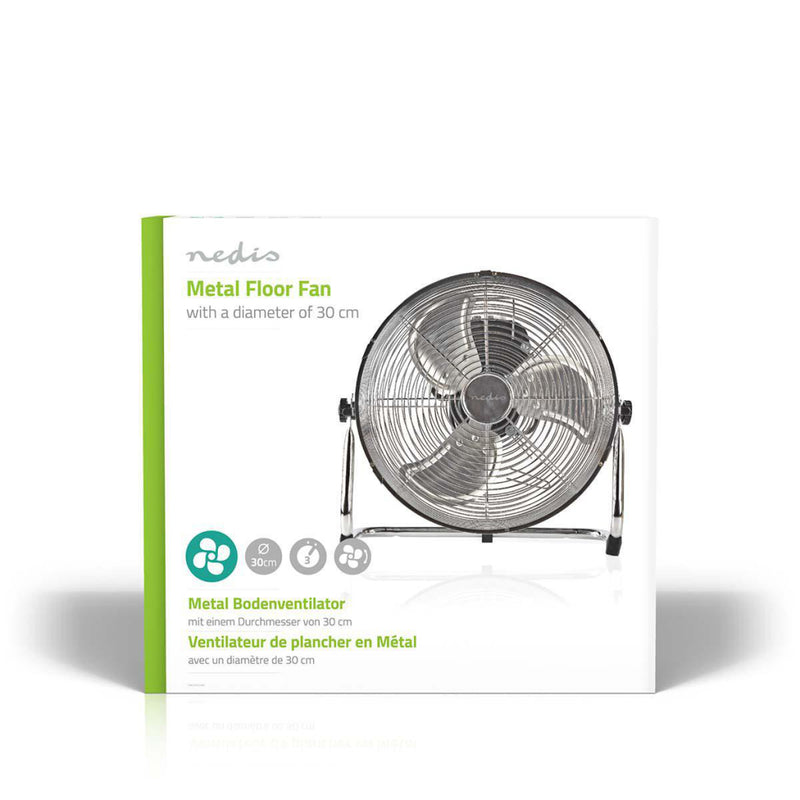 Afbeelding laden in galerijviewer, Nedis fnfl10ccr30 vloerventilator diameter 30 cm 3 snelheden chroom
