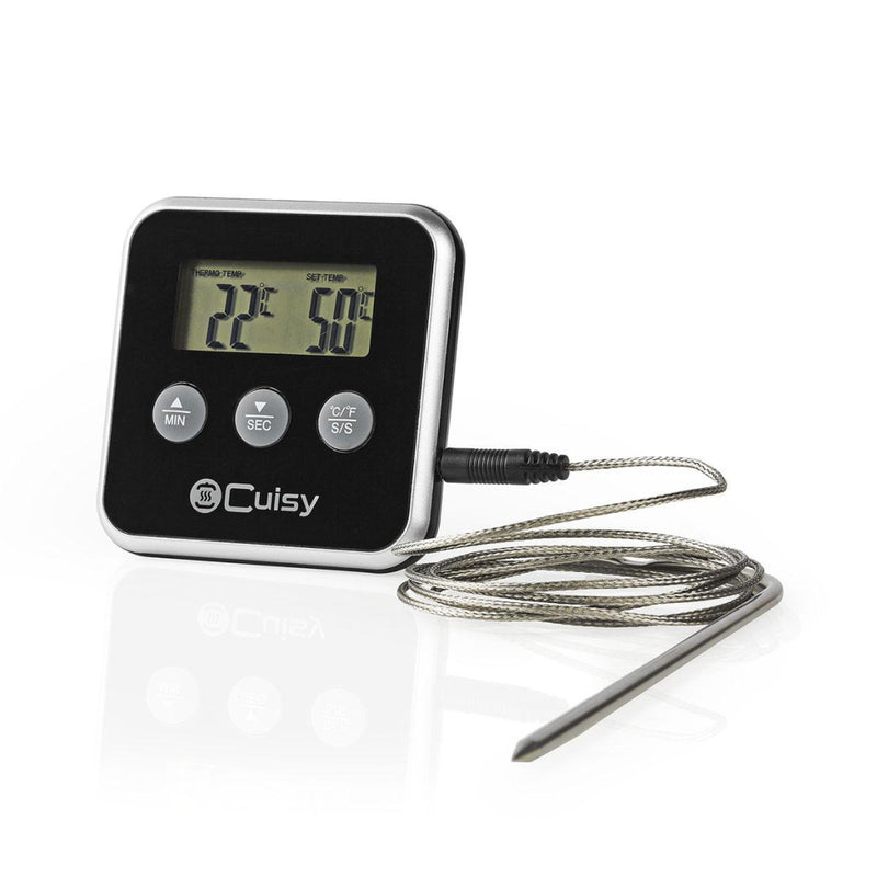 Afbeelding laden in galerijviewer, Nedis kath105bk vleesthermometer 0 - 250 deg;c digitaal display timer
