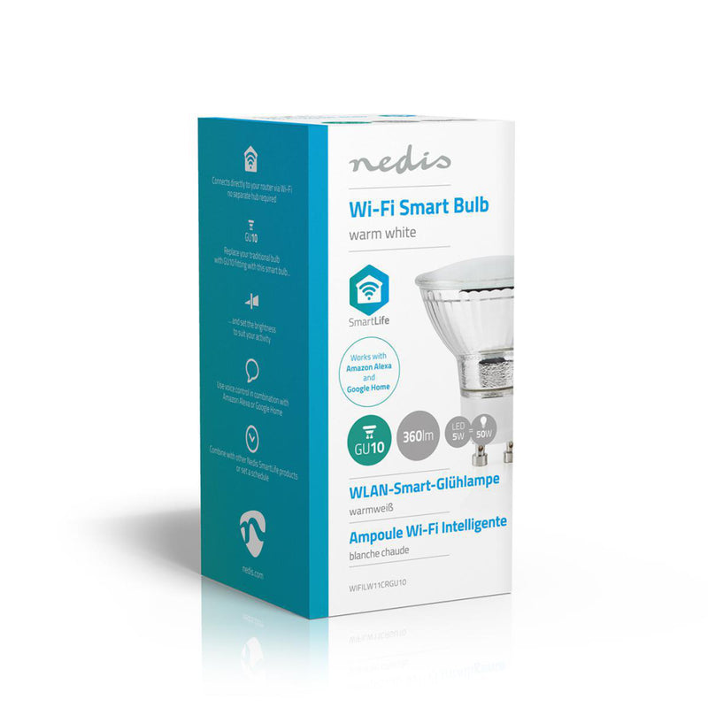 Afbeelding laden in galerijviewer, Nedis wifilw11crgu10 wi-fi smart led-lamp warm wit gu10
