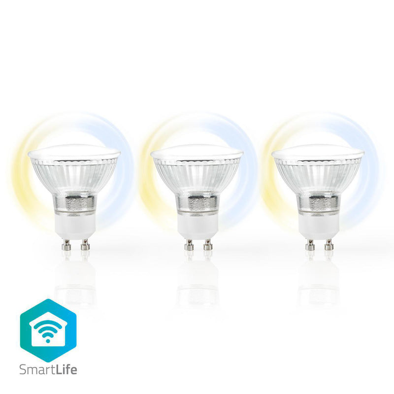 Afbeelding laden in galerijviewer, Nedis wifilw30crgu10 wi-fi smart led-lamp warm tot koel wit gu10 3-pack
